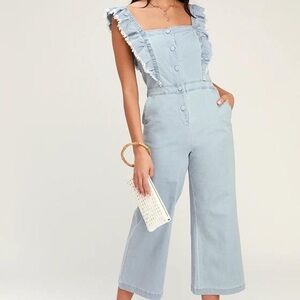 JACK by BB dakota yes way chambray culotte ruffle jumpsuit